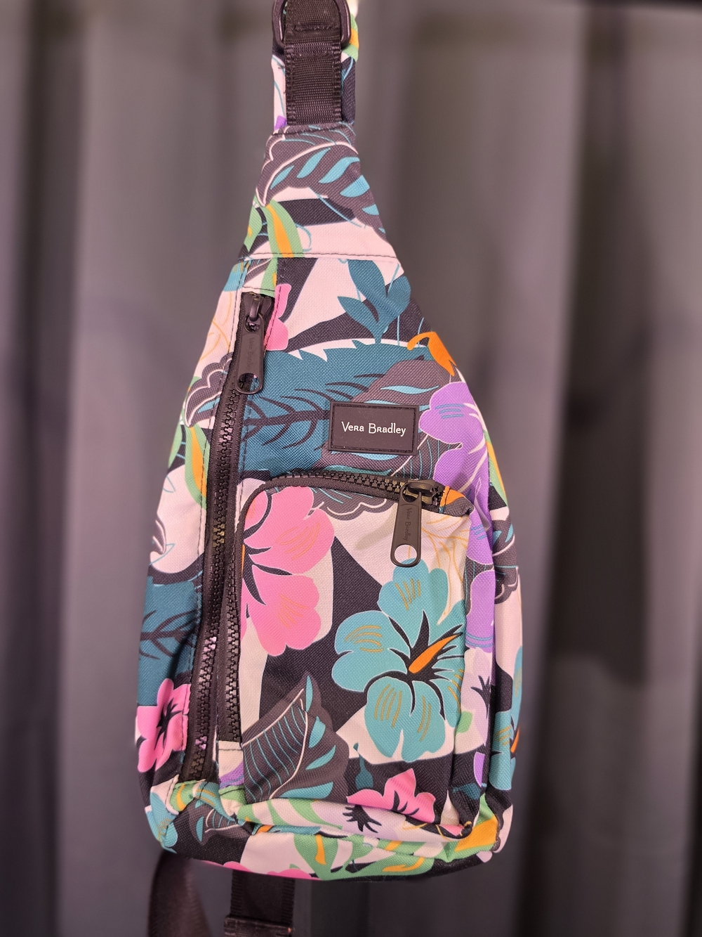 Vera Bradley Floral Teal & Pink Crossbody Sling